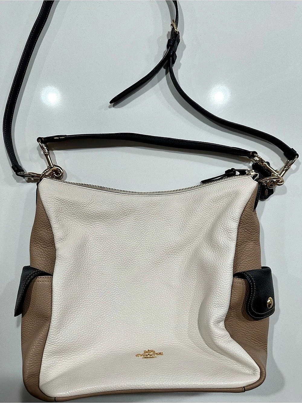 Coach Crossbody Bag in Ivory & Brown